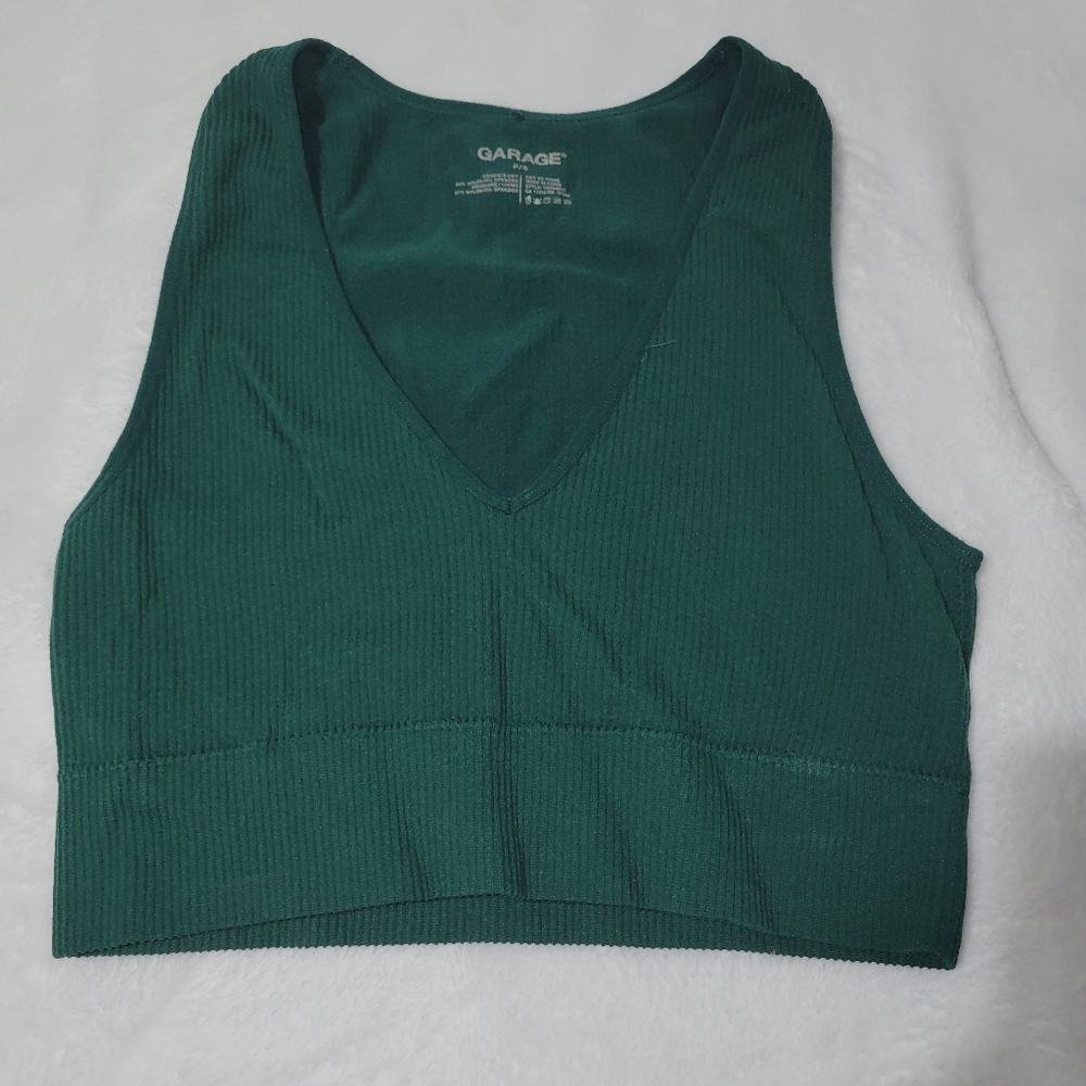 Garage Women's Green Ribbed Top